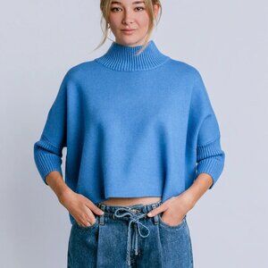 Kerisma Aja Oversized Boxy Sweater Mock Neck Angora Blend Quiet Luxury